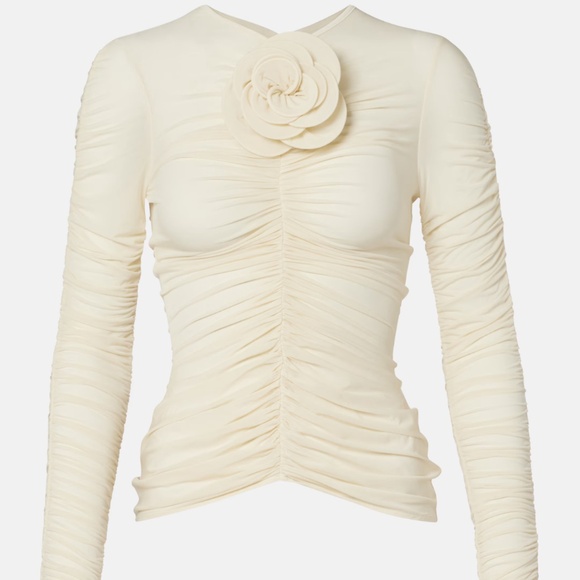 Magda Butrym Floral-appliqué Ruched Top - Picture 2 of 4